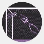 X-RAY SKELETON SOCCER GOALIE PURPLE STICKER