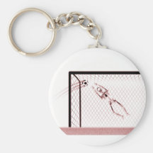 X-RAY SKELETON SOCCER GOALIE - RED KEY CHAINS