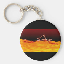 X-Ray Skeleton Swimming in Lake of Fire Key Chains