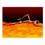 X-Ray Skeleton Swimming in Lake of Fire Postcards