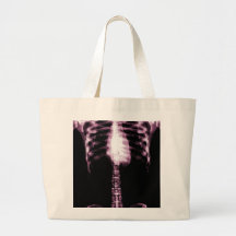 X-RAY SKELETON TORSO RIBS - PINK CANVAS BAG