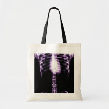 X-RAY SKELETON TORSO RIBS - PURPLE CANVAS BAGS