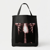 X-RAY SKELETON TORSO RIBS - RED TOTE BAG