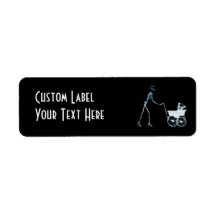 X-RAY SKELETON WOMAN & BABY CARRIAGE - BLUE LABELS