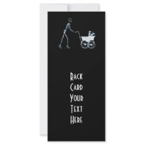 X-RAY SKELETON WOMAN & BABY CARRIAGE - BLUE