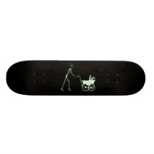 X-RAY SKELETON WOMAN & BABY CARRIAGE - GREEN SKATE BOARD DECKS