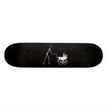 X-RAY SKELETON WOMAN & BABY CARRIAGE - PURPLE SKATE BOARD DECK