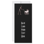 X-RAY SKELETON WOMAN & BABY CARRIAGE - RED rack cards