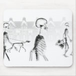 X-Ray Skeletons Afternoon Stroll Neg BW Mouse Pads