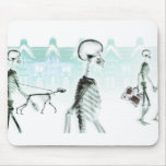 X-Ray Skeletons Afternoon Stroll Negative White Mousepads