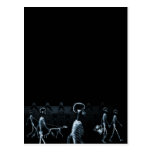 X-Ray Skeletons Midnight Stroll Black Blue Postcards