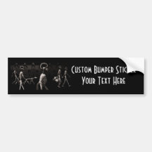 X-Ray Skeletons Midnight Stroll Black Sepia Bumper Stickers