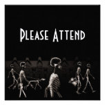 X-Ray Skeletons Midnight Stroll Black Sepia Invitations