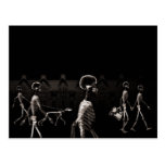 X-Ray Skeletons Midnight Stroll Black Sepia Post Card