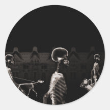 X-Ray Skeletons Midnight Stroll Black Sepia Sticker
