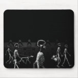 X-Ray Skeletons Midnight Stroll Black White Mousepad