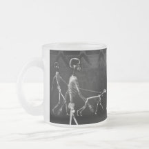 X-Ray Skeletons Midnight Stroll Black White Coffee Mug
