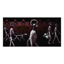 X-Ray Skeletons Midnight Stroll Picture Card