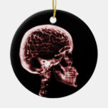 X-RAY SKULL BRAIN - BLACK & RED ORNAMENTS