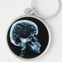 X-RAY SKULL BRAIN - BLUE KEY CHAIN