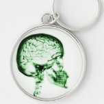 X-RAY SKULL BRAIN - GREEN KEY CHAINS