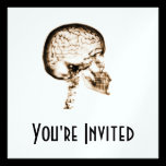 X-RAY SKULL BRAIN - ORANGE invitations