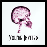 X-RAY SKULL BRAIN - PINK invitations
