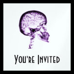 X-RAY SKULL BRAIN - PURPLE invitations