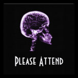 X-RAY SKULL BRAIN - PURPLE invitations