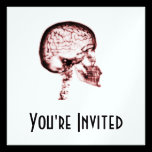 X-RAY SKULL BRAIN - RED invitations