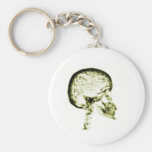 X-RAY SKULL BRAIN - YELLOW KEY CHAINS