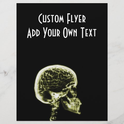 X-RAY SKULL BRAIN - YELLOW PERSONALIZED FLYER