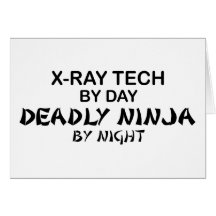 X-Ray Tech Deadly Ninja Greeting Card