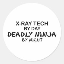 X-Ray Tech Deadly Ninja Round Stickers