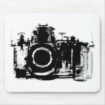 X-RAY VISION CAMERA BLACK & WHITE MOUSEPADS