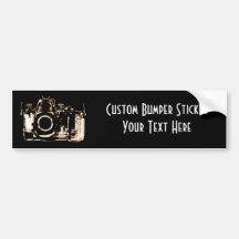 X-RAY VISION CAMERA - SEPIA BUMPER STICKER
