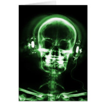 X-RAY VISION MUSIC HEADPHONES SKELETON - GREEN CARD