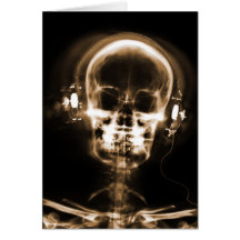X-RAY VISION MUSIC HEADPHONES SKELETON - ORANGE GREETING CARDS