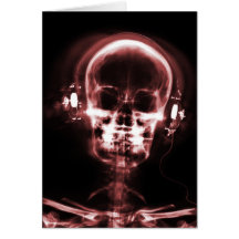 X-RAY VISION MUSIC HEADPHONES SKELETON - RED CARDS
