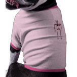 X-Ray Vision Single Skeleton White Red pet clothing
