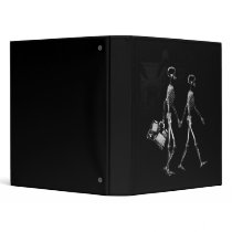 X-RAY VISION SKELETON COUPLE TRAVELING B&W BINDER