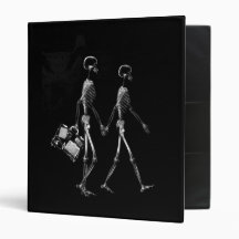 X-RAY VISION SKELETON COUPLE TRAVELING B&W VINYL BINDER