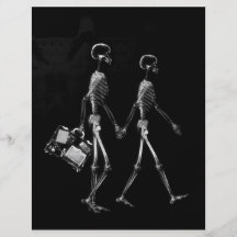 X-RAY VISION SKELETON COUPLE TRAVELING B&W FLYERS