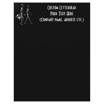 X-RAY VISION SKELETON COUPLE TRAVELING B&W LETTERHEAD TEMPLATE