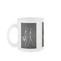 X-RAY VISION SKELETON COUPLE TRAVELING B&W COFFEE MUGS