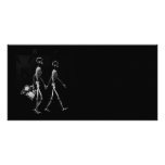 X-RAY VISION SKELETON COUPLE TRAVELING B&W PHOTO CARD TEMPLATE