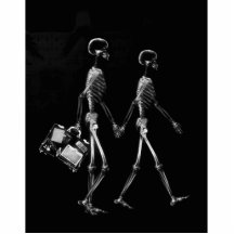 X-RAY VISION SKELETON COUPLE TRAVELING B&W PHOTO CUT OUTS
