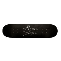 X-RAY VISION SKELETON COUPLE TRAVELING B&W SKATE BOARD