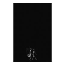 X-RAY VISION SKELETON COUPLE TRAVELING B&W CUSTOM STATIONERY