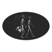 X-RAY VISION SKELETON COUPLE TRAVELING B&W STICKERS